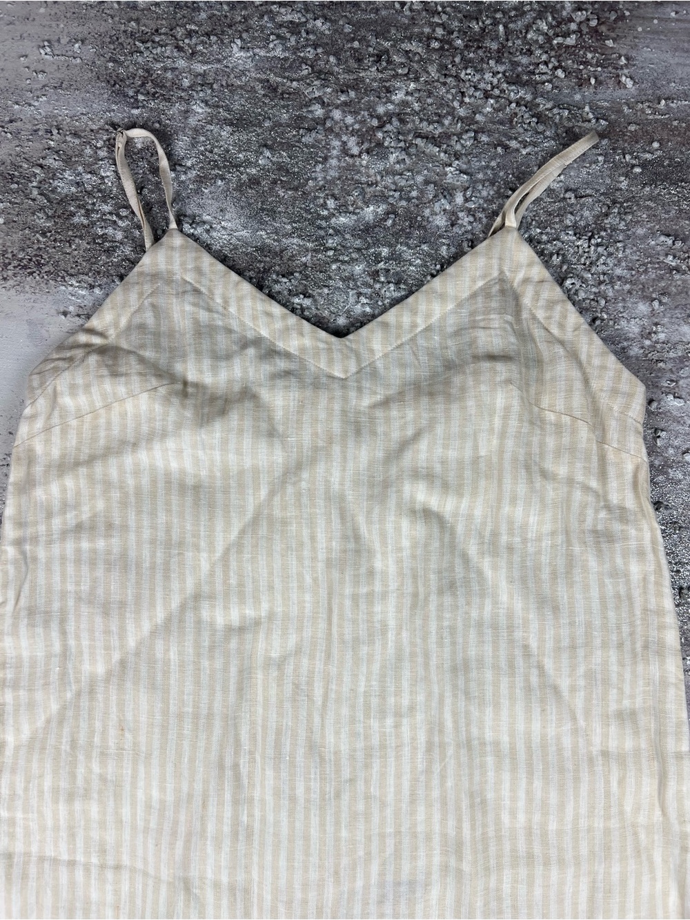 Laude The Label SURI Striped Beige Spaghetti Strap Slip Dress  xs/s - Picture 4 of 11